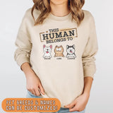 Sweatshirt-This Human Belongs To - Personalized Unisex Sweatshirt for Pet Lovers | Personalized Gift-JackNRoy