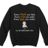 Sweatshirt-I'll be Watching You - Personalized Unisex Sweatshirt for Cat Lovers | Cat Lover Gift | Personalized Gift-Unisex Sweatshirt-Black-JackNRoy