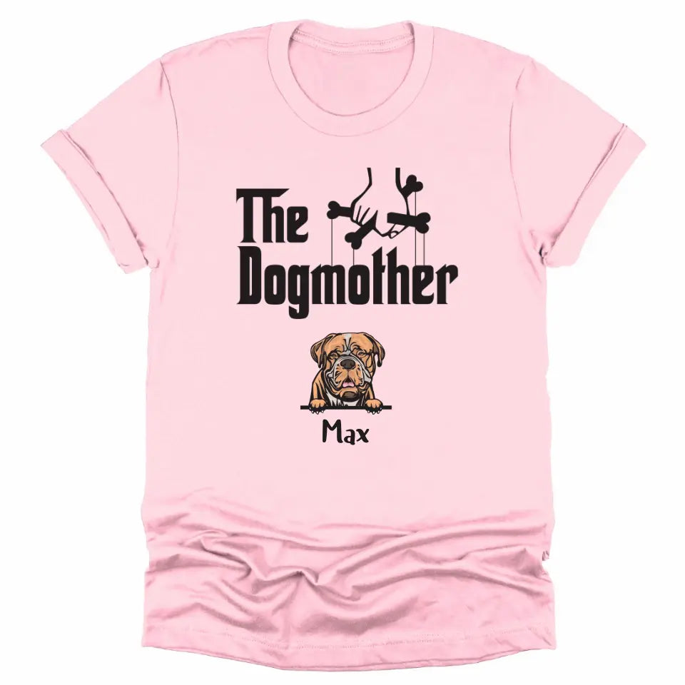 Shirts & Tops-The Dogmother - Personalized Unisex T-Shirt for Dog Mothers | Pet Lover T-Shirt | Dog Mom-Unisex T-Shirt-Pink-JackNRoy