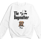 Shirts & Tops-The Dogmother - Personalized Unisex T-Shirt for Dog Mothers | Pet Lover T-Shirt | Dog Mom-Unisex Sweatshirt-White-JackNRoy