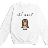 T-Shirt-Cat Mom - Personalized Unisex T-Shirt for Cat Moms | Pet Lover Shirt | Cat Mom Gift-Unisex Sweatshirt-White-JackNRoy