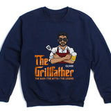 T-Shirt-The Grillfather - Personalized Unisex T-Shirt For Men | Barbeque Lover Shirt | Gift For Him-Unisex Sweatshirt-Navy-JackNRoy