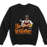 T-Shirt-The Grillfather - Personalized Unisex T-Shirt For Men | Barbeque Lover Shirt | Gift For Him-Unisex Sweatshirt-Black-JackNRoy