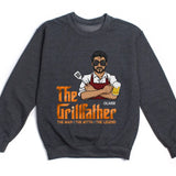 T-Shirt-The Grillfather - Personalized Unisex T-Shirt For Men | Barbeque Lover Shirt | Gift For Him-Unisex Sweatshirt-Dark Heather-JackNRoy