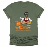 T-Shirt-The Grillfather - Personalized Unisex T-Shirt For Men | Barbeque Lover Shirt | Gift For Him-Unisex T-Shirt-Military Green-JackNRoy