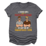 T-Shirt-Partners In Crime (Son) - Personalized Unisex T-Shirt for Dad | Dad Shirt | Dad Gift-Unisex T-Shirt-Asphalt-JackNRoy