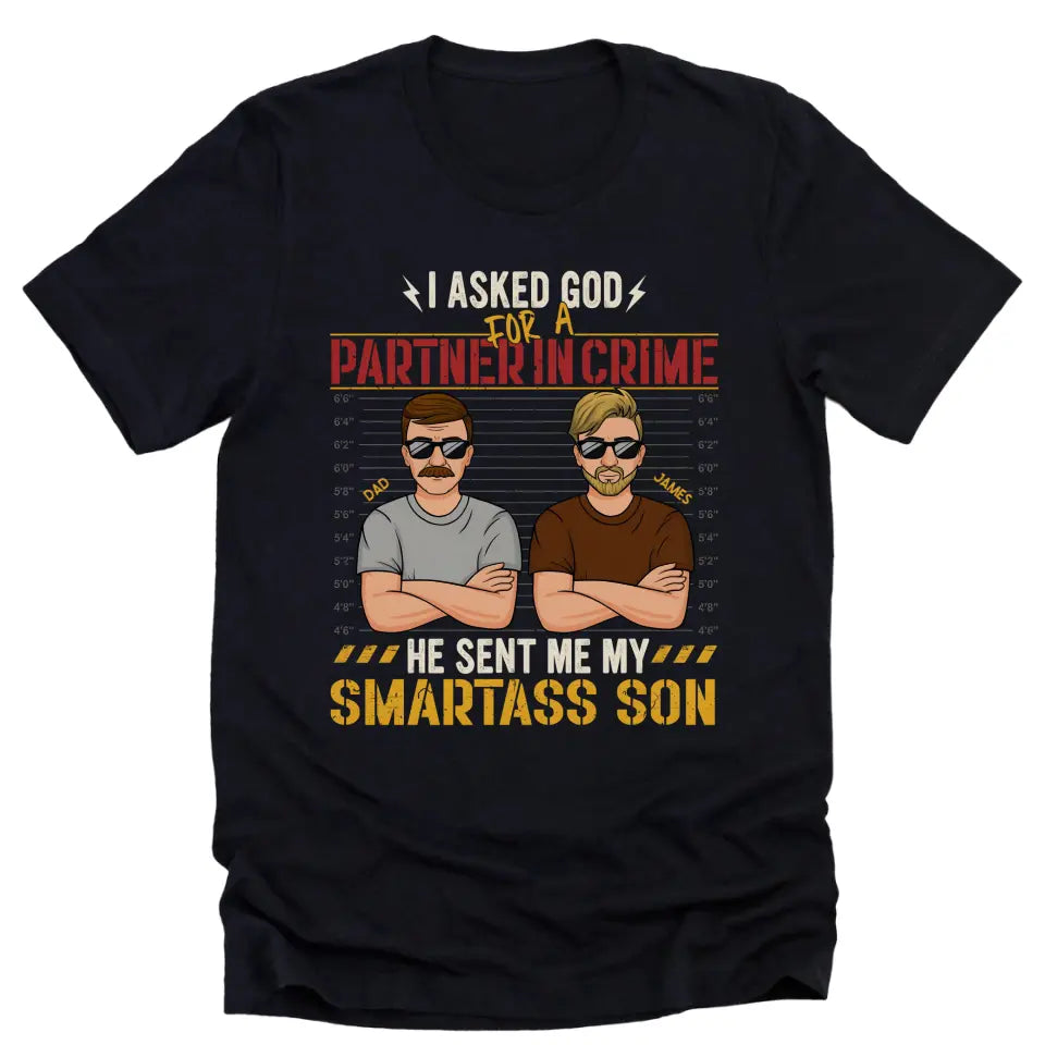 T-Shirt-Partners In Crime (Son) - Personalized Unisex T-Shirt for Dad | Dad Shirt | Dad Gift-Unisex T-Shirt-Black-JackNRoy