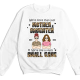 T-Shirt-Mother & Daughter, Small Gang - Personalized T-Shirt for Her | Mom Gift | Daughter Gift-Unisex Sweatshirt-White-JackNRoy