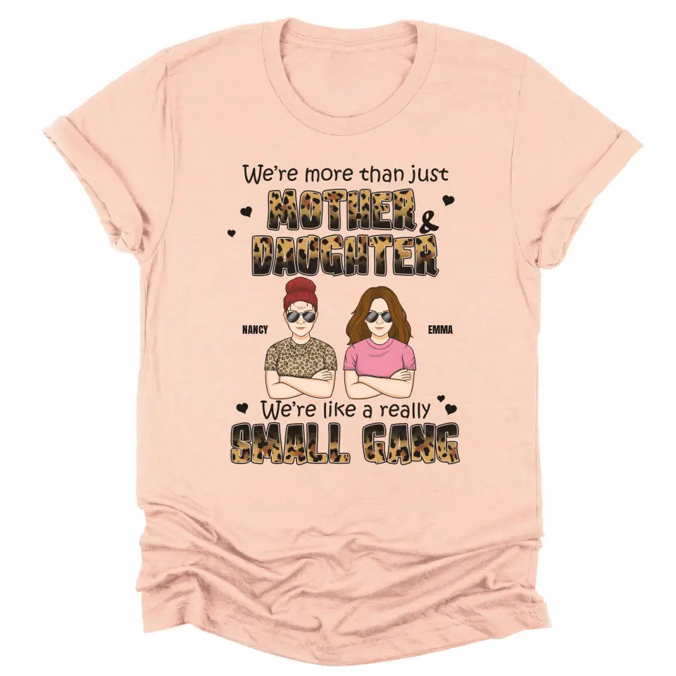 T-Shirt-Mother & Daughter, Small Gang - Personalized T-Shirt for Her | Mom Gift | Daughter Gift-Unisex T-Shirt-Heather Peach-JackNRoy