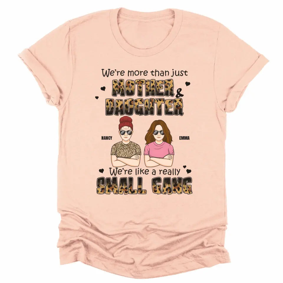 T-Shirts & Tops-Mother & Daughter, Small Gang - Personalized T-Shirt for Her | Mom Gift | Daughter Gift-Unisex T-Shirt-Heather Peach-JackNRoy