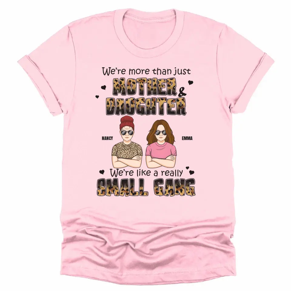 T-Shirts & Tops-Mother & Daughter, Small Gang - Personalized T-Shirt for Her | Mom Gift | Daughter Gift-Unisex T-Shirt-Pink-JackNRoy