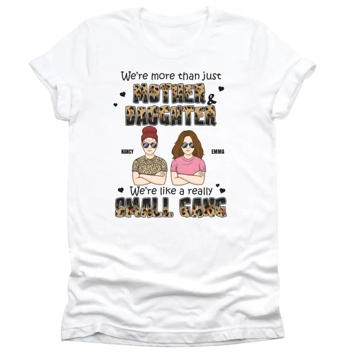 T-Shirts & Tops-Mother & Daughter, Small Gang - Personalized T-Shirt for Her | Mom Gift | Daughter Gift-Unisex T-Shirt-White-JackNRoy