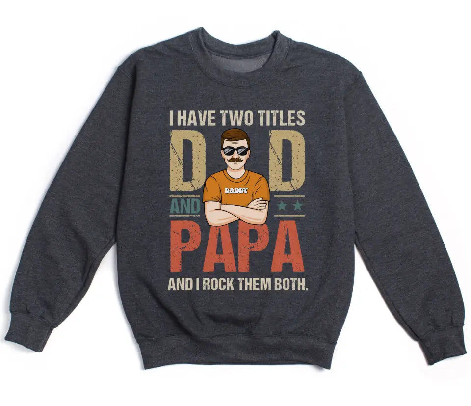 T-Shirt-Dad & Papa - Personalized Unisex T-Shirt | Dad T-Shirt | Gift for Grandpa | Father's Day Shirt-Unisex Sweatshirt-Dark Heather-JackNRoy