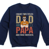 T-Shirt-Dad & Papa - Personalized Unisex T-Shirt | Dad T-Shirt | Gift for Grandpa | Father's Day Shirt-Unisex Sweatshirt-Navy-JackNRoy