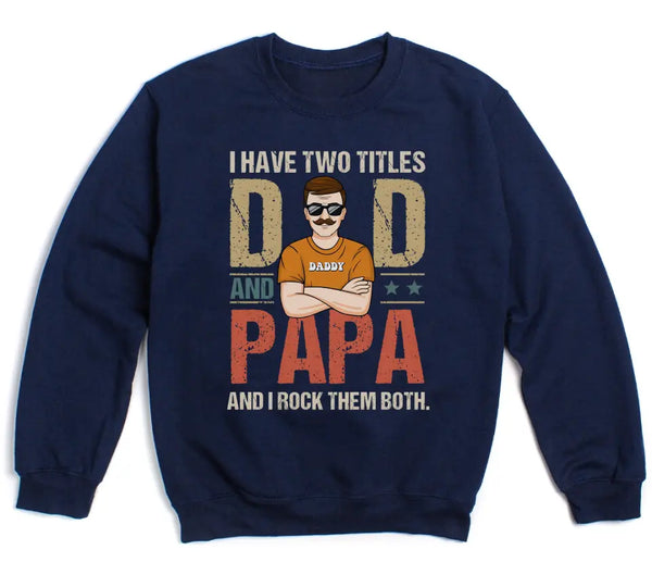 T-Shirt-Dad & Papa - Personalized Unisex T-Shirt | Dad T-Shirt | Gift for Grandpa | Father's Day Shirt-Unisex Sweatshirt-Navy-JackNRoy