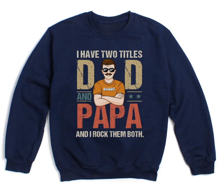 Shirts & Tops-Dad & Papa - Personalized Unisex T-Shirt | Dad T-Shirt | Gift for Grandpa | Father's Day Shirt-Unisex Sweatshirt-Navy-JackNRoy