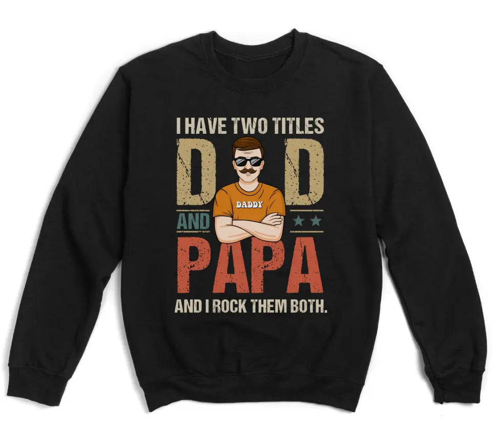 T-Shirt-Dad & Papa - Personalized Unisex T-Shirt | Dad T-Shirt | Gift for Grandpa | Father's Day Shirt-Unisex Sweatshirt-Black-JackNRoy