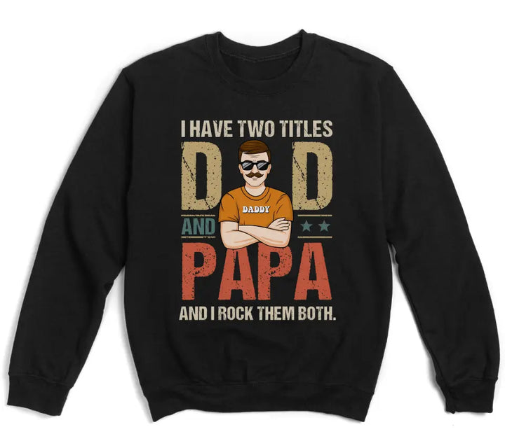 Shirts & Tops-Dad & Papa - Personalized Unisex T-Shirt | Dad T-Shirt | Gift for Grandpa | Father's Day Shirt-Unisex Sweatshirt-Black-JackNRoy