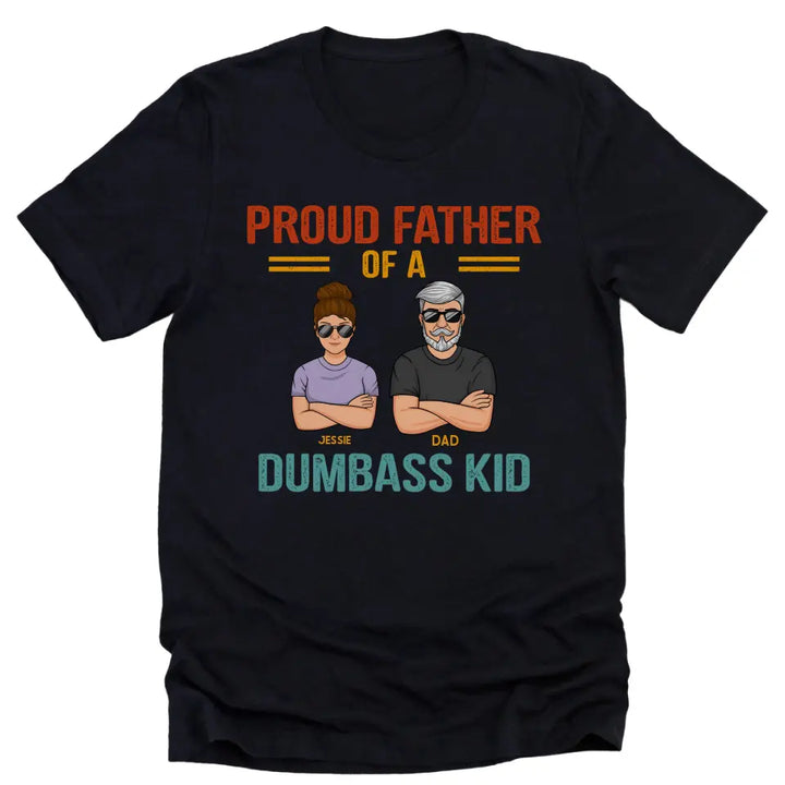 Shirts & Tops-Proud Father - Personalized Unisex T-Shirt | Dad Shirt | Father's Day Gift-Unisex T-Shirt-Black-JackNRoy