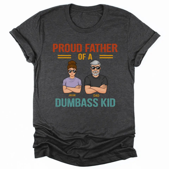 Shirts & Tops-Proud Father - Personalized Unisex T-Shirt | Dad Shirt | Father's Day Gift-Unisex T-Shirt-Dark Grey Heather-JackNRoy