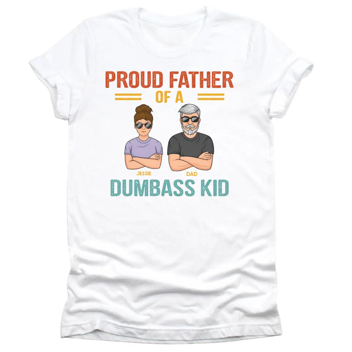 Shirts & Tops-Proud Father - Personalized Unisex T-Shirt | Dad Shirt | Father's Day Gift-Unisex T-Shirt-White-JackNRoy