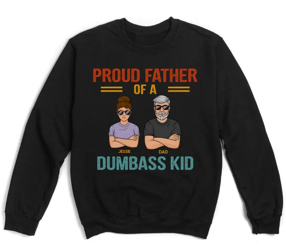 Shirts & Tops-Proud Father - Personalized Unisex T-Shirt | Dad Shirt | Father's Day Gift-Unisex Sweatshirt-Black-JackNRoy