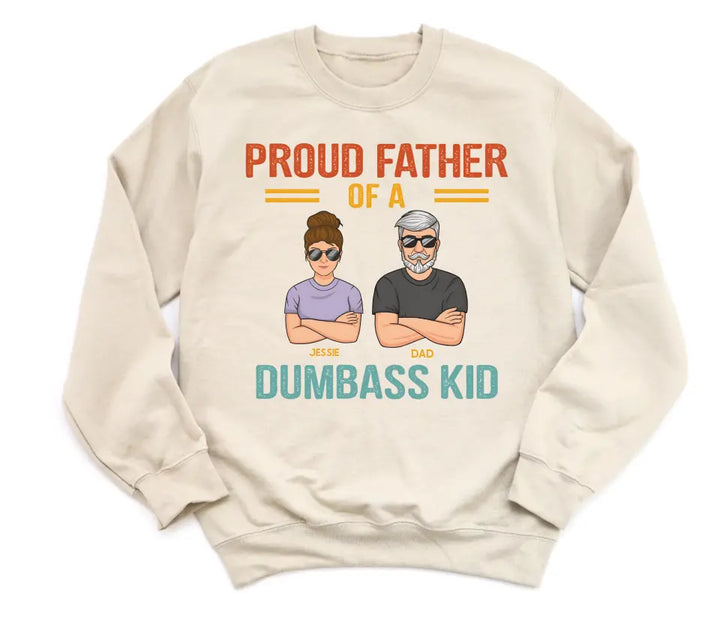 Shirts & Tops-Proud Father - Personalized Unisex T-Shirt | Dad Shirt | Father's Day Gift-Unisex Sweatshirt-Sand-JackNRoy