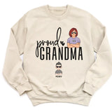 T-Shirt-Proud Grandma - Personalized Unisex T-Shirt | Grandmother T-Shirt | Grandma Gift-Unisex Sweatshirt-Sand-JackNRoy