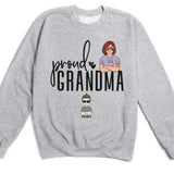 T-Shirt-Proud Grandma - Personalized Unisex T-Shirt | Grandmother T-Shirt | Grandma Gift-Unisex Sweatshirt-Sport Grey-JackNRoy