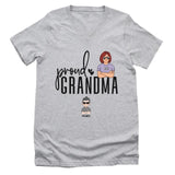 T-Shirt-Proud Grandma - Personalized Unisex T-Shirt | Grandmother T-Shirt | Grandma Gift-Unisex V-Neck-Athletic Heather-JackNRoy