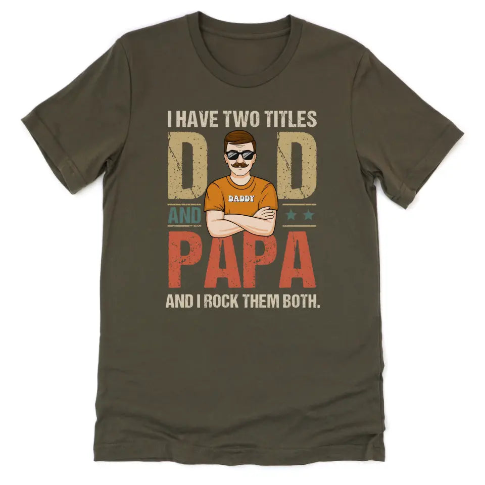 Shirts & Tops-Dad & Papa - Personalized Unisex T-Shirt | Dad T-Shirt | Gift for Grandpa | Father's Day Shirt-Unisex T-Shirt-Army-JackNRoy