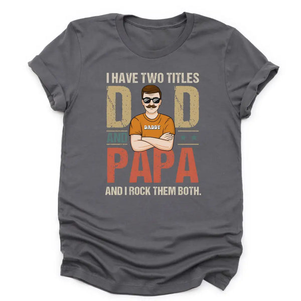 T-Shirt-Dad & Papa - Personalized Unisex T-Shirt | Dad T-Shirt | Gift for Grandpa | Father's Day Shirt-Unisex T-Shirt-Asphalt-JackNRoy