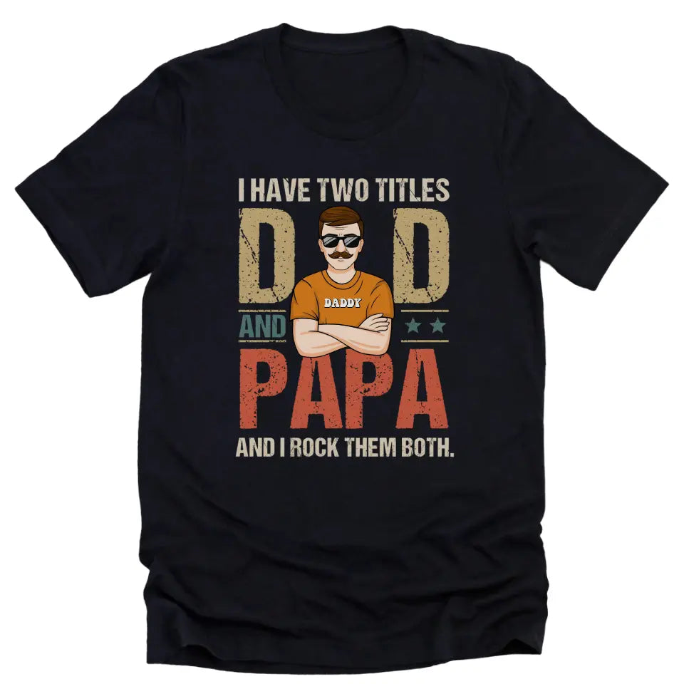 Shirts & Tops-Dad & Papa - Personalized Unisex T-Shirt | Dad T-Shirt | Gift for Grandpa | Father's Day Shirt-Unisex T-Shirt-Black-JackNRoy