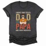 T-Shirt-Dad & Papa - Personalized Unisex T-Shirt | Dad T-Shirt | Gift for Grandpa | Father's Day Shirt-Unisex T-Shirt-Dark Grey Heather-JackNRoy