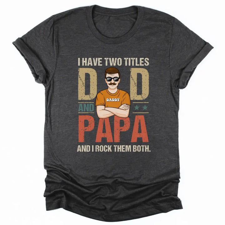 Shirts & Tops-Dad & Papa - Personalized Unisex T-Shirt | Dad T-Shirt | Gift for Grandpa | Father's Day Shirt-Unisex T-Shirt-Dark Grey Heather-JackNRoy