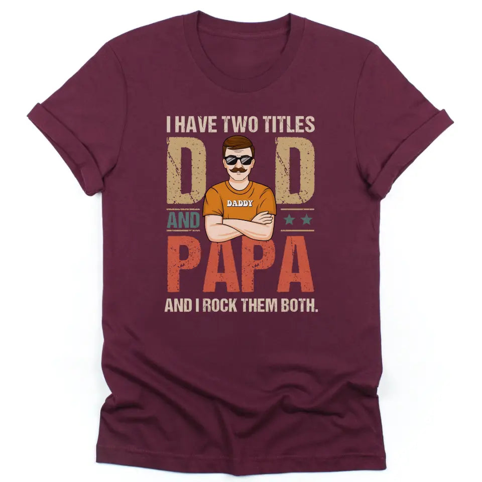 Shirts & Tops-Dad & Papa - Personalized Unisex T-Shirt | Dad T-Shirt | Gift for Grandpa | Father's Day Shirt-Unisex T-Shirt-Maroon-JackNRoy