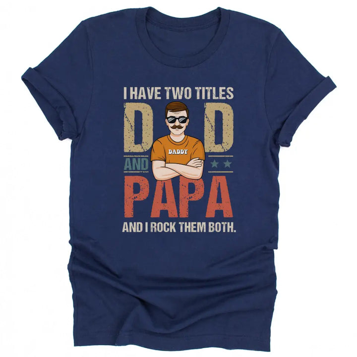 Shirts & Tops-Dad & Papa - Personalized Unisex T-Shirt | Dad T-Shirt | Gift for Grandpa | Father's Day Shirt-Unisex T-Shirt-Navy-JackNRoy