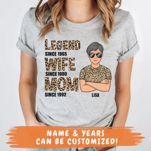 T-Shirt-Legend, Wife, Mom - Personalized Unisex T-Shirt | Mom Shirt | Gift For Mom | Wife Gifts-JackNRoy