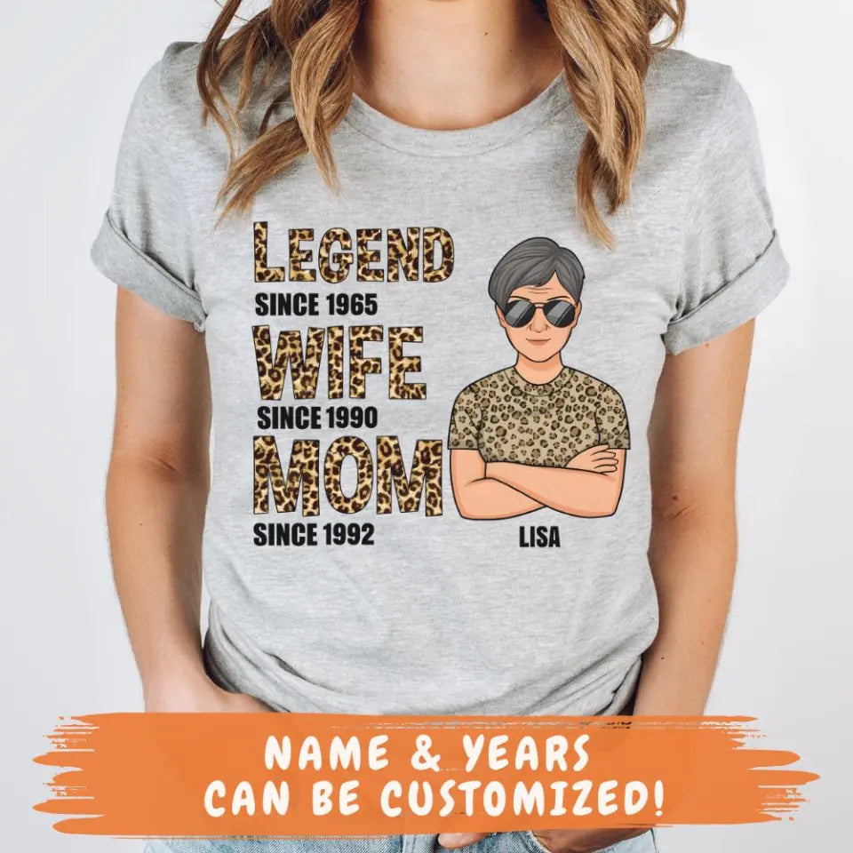Shirts & Tops-Legend, Wife, Mom - Personalized Unisex T-Shirt | Mom Shirt | Gift For Mom | Wife Gifts-JackNRoy