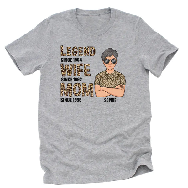 T-Shirt-Legend, Wife, Mom - Personalized Unisex T-Shirt | Mom Shirt | Gift For Mom | Wife Gifts-Unisex T-Shirt-Athletic Heather-JackNRoy