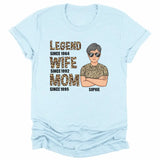 T-Shirt-Legend, Wife, Mom - Personalized Unisex T-Shirt | Mom Shirt | Gift For Mom | Wife Gifts-Unisex T-Shirt-Heather Ice Blue-JackNRoy