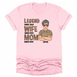 T-Shirt-Legend, Wife, Mom - Personalized Unisex T-Shirt | Mom Shirt | Gift For Mom | Wife Gifts-Unisex T-Shirt-Pink-JackNRoy