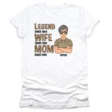 T-Shirt-Legend, Wife, Mom - Personalized Unisex T-Shirt | Mom Shirt | Gift For Mom | Wife Gifts-Unisex T-Shirt-White-JackNRoy