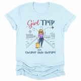 T-Shirt-Girls Trip Cheaper Than Therapy - Personalized Unisex T-Shirt | Gift for Besties | Friends T-Shirt-Unisex T-Shirt-Heather Ice Blue-JackNRoy