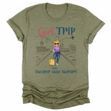 T-Shirt-Girls Trip Cheaper Than Therapy - Personalized Unisex T-Shirt | Gift for Besties | Friends T-Shirt-Unisex T-Shirt-Heather Olive-JackNRoy