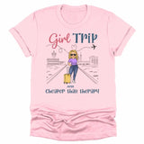 T-Shirt-Girls Trip Cheaper Than Therapy - Personalized Unisex T-Shirt | Gift for Besties | Friends T-Shirt-Unisex T-Shirt-Pink-JackNRoy