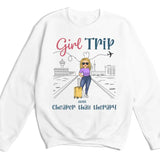 T-Shirt-Girls Trip Cheaper Than Therapy - Personalized Unisex T-Shirt | Gift for Besties | Friends T-Shirt-Unisex Sweatshirt-White-JackNRoy