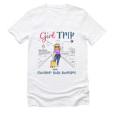 T-Shirt-Girls Trip Cheaper Than Therapy - Personalized Unisex T-Shirt | Gift for Besties | Friends T-Shirt-Unisex V-Neck-White-JackNRoy