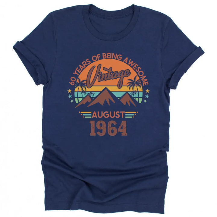 Shirts & Tops-Years of Being Awesome - Personalized Birthday T-Shirt-Unisex T-Shirt-Navy-JackNRoy