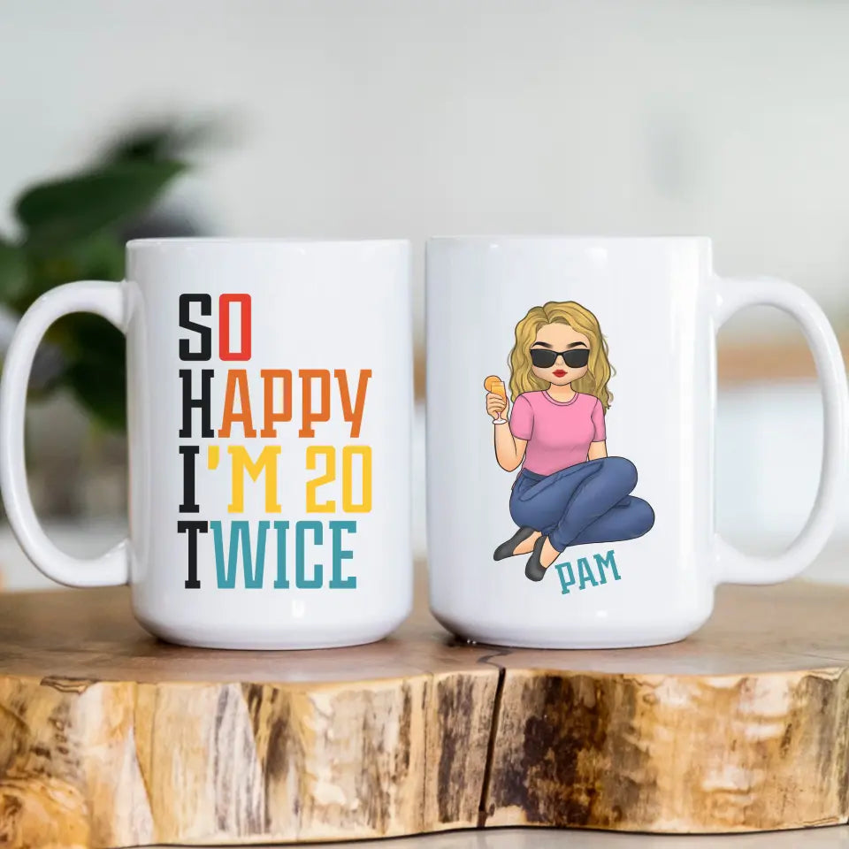 Mug-S.H.I.T. 40 Mug - Personalized 40th Birthday Mug | 40th Birthday Gift-White Mug-White-JackNRoy